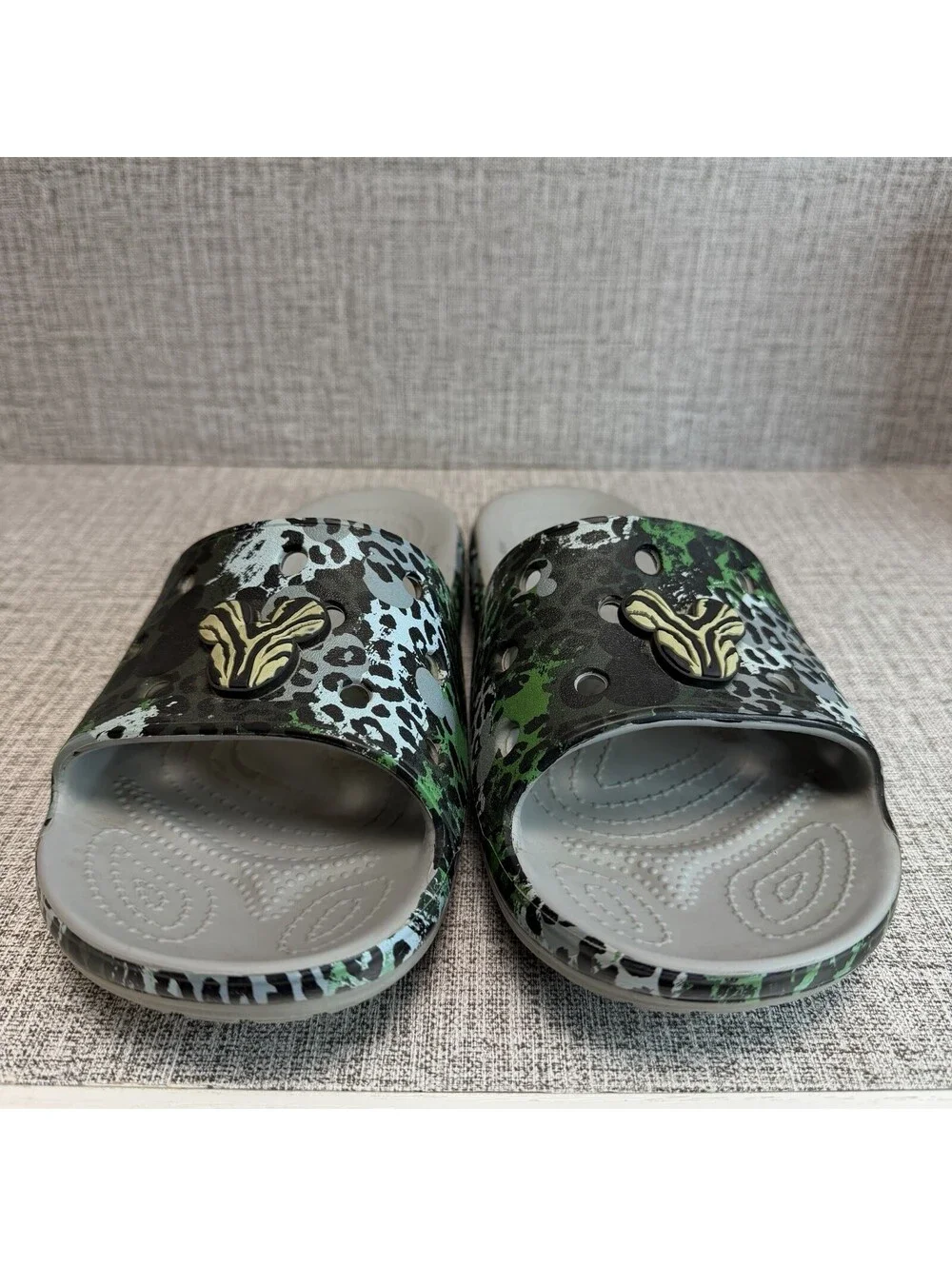Crocs Disney Animal Kingdom Leopard Safari Print Slides Womens Size 10 Mens Sz 8
